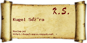 Kugel Sára névjegykártya