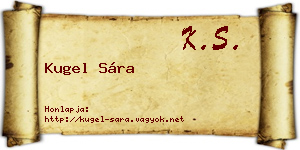 Kugel Sára névjegykártya